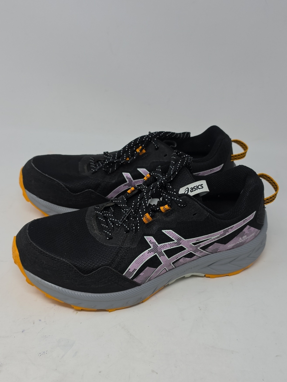 ASICS Gel Ventura 1.0 Black Running Women's Shoes Purple and Orange Size 10